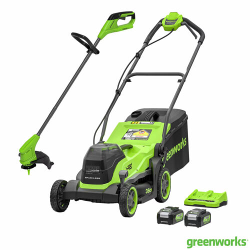 48V 36Cm Cordless Lawn Mower & 24V 25Cm Line Trimmer Bundle