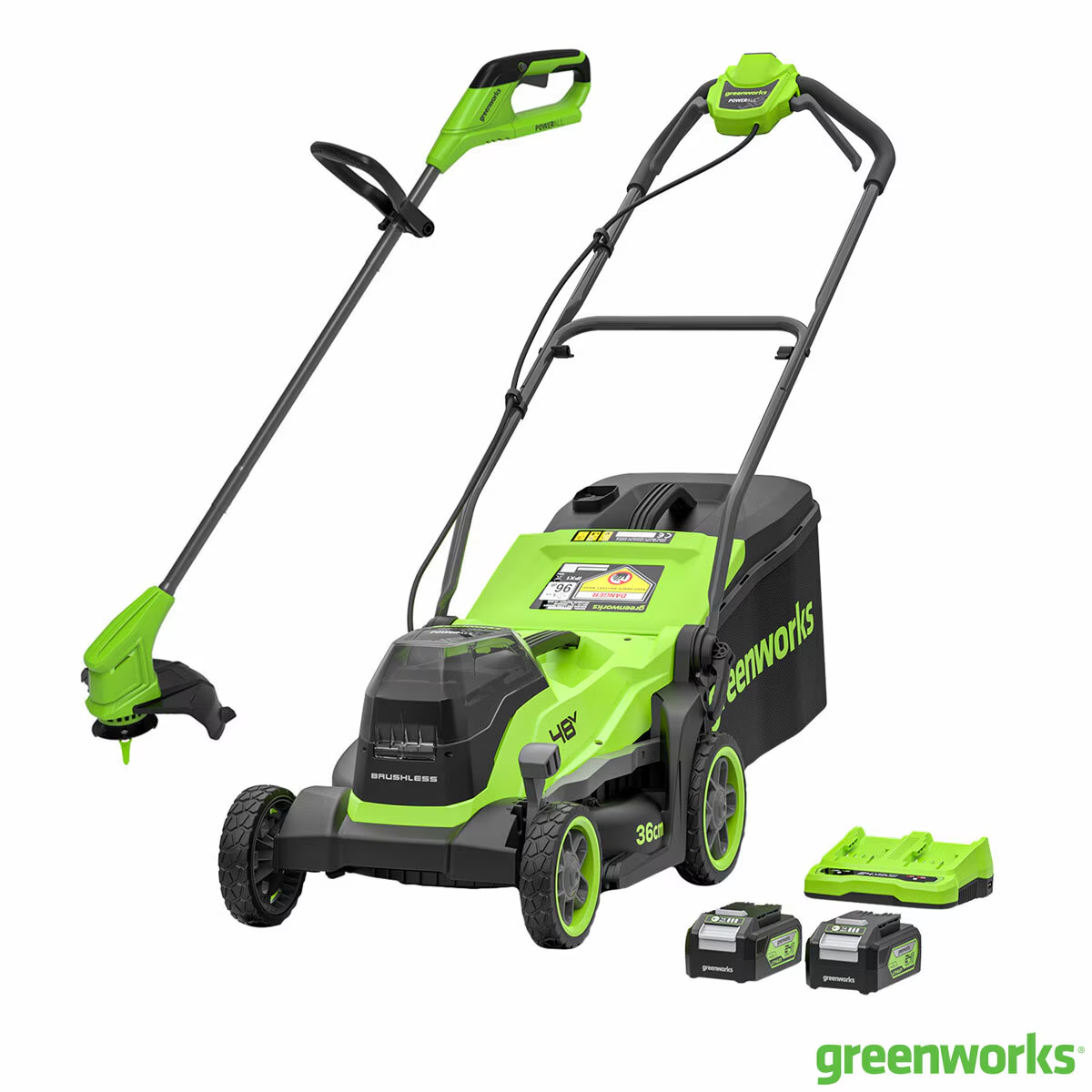 48V 36Cm Cordless Lawn Mower & 24V 25Cm Line Trimmer Bundle