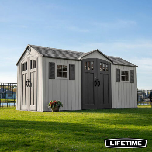 15Ft X 8Ft (4.5 X 2.5M) Dual Entry Outdoor Storage Shed - Model 60410