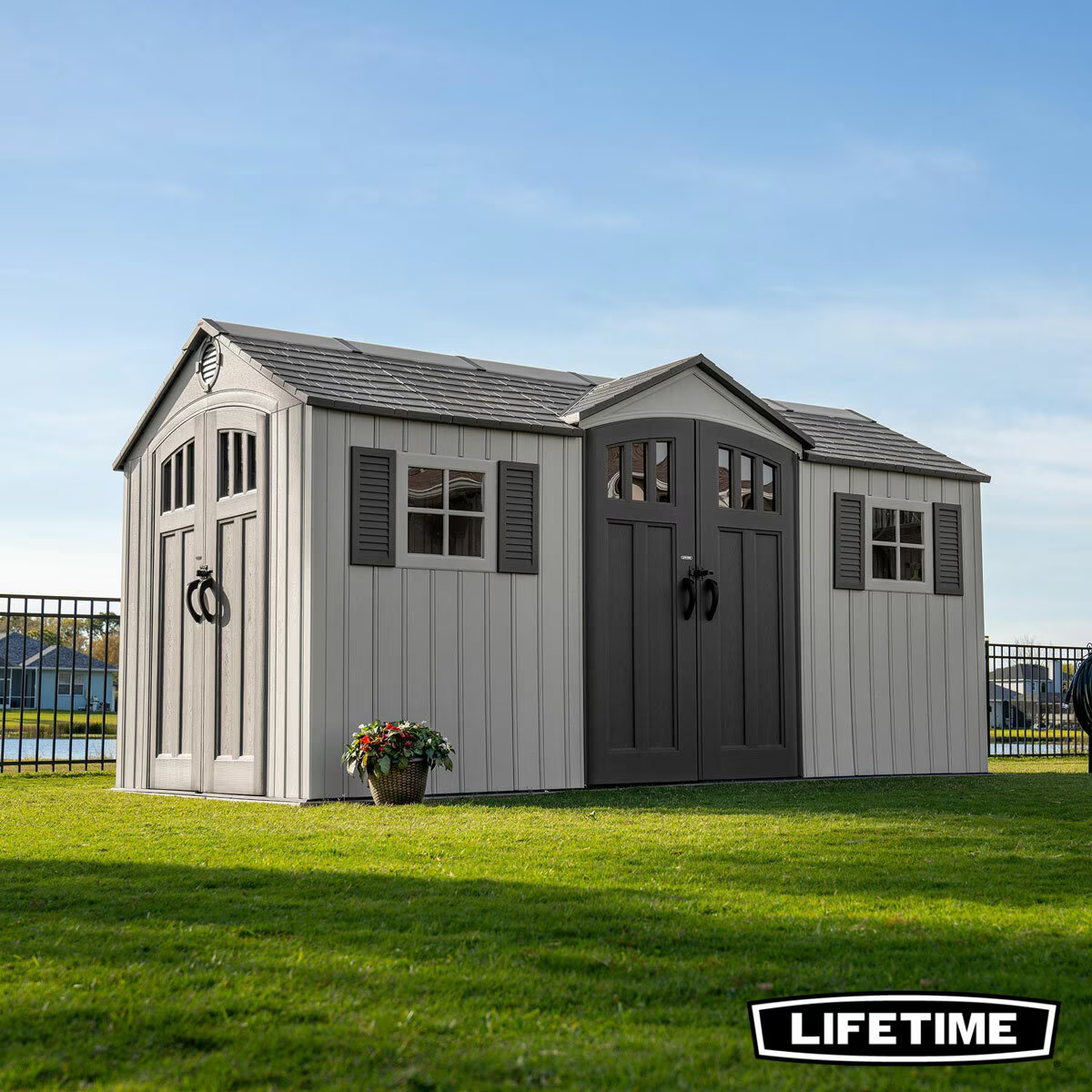 15Ft X 8Ft (4.5 X 2.5M) Dual Entry Outdoor Storage Shed - Model 60410