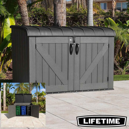 6Ft 2" X 3Ft 4" (1.9 X 1M) Horizontal 2,190 Litre Storage Shed in Grey - Model 60464E