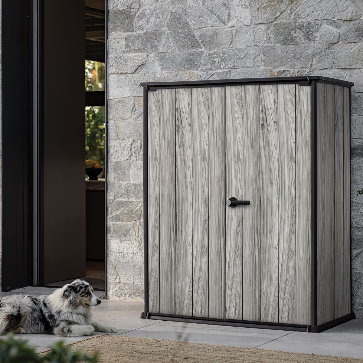 Storm Grey Signature Alto 4Ft 6" X 2Ft 4" (1.4 X 0.7M) 1,415 Litre Vertical Storage Shed with Shelves - Image 3