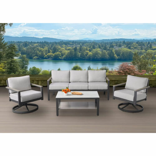 Agio Nicolet 4 Piece Deep Seating Set + Cover