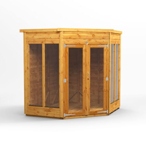Power Corner Summerhouse 6x6 – Tongue & Groove Garden Summerhouse with Toughened Glass