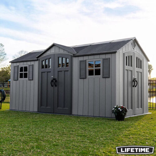 Lifetime 15Ft X 8Ft (4.6 X 2.4M) Dual Entry Storage Shed - Model 60455