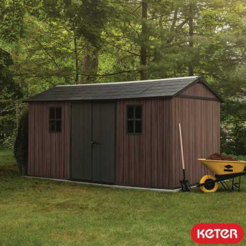 Keter Rosewood 15Ft 6" X 7Ft 6" (4.7 X 2.3M) Storage Shed in 2 Configurations