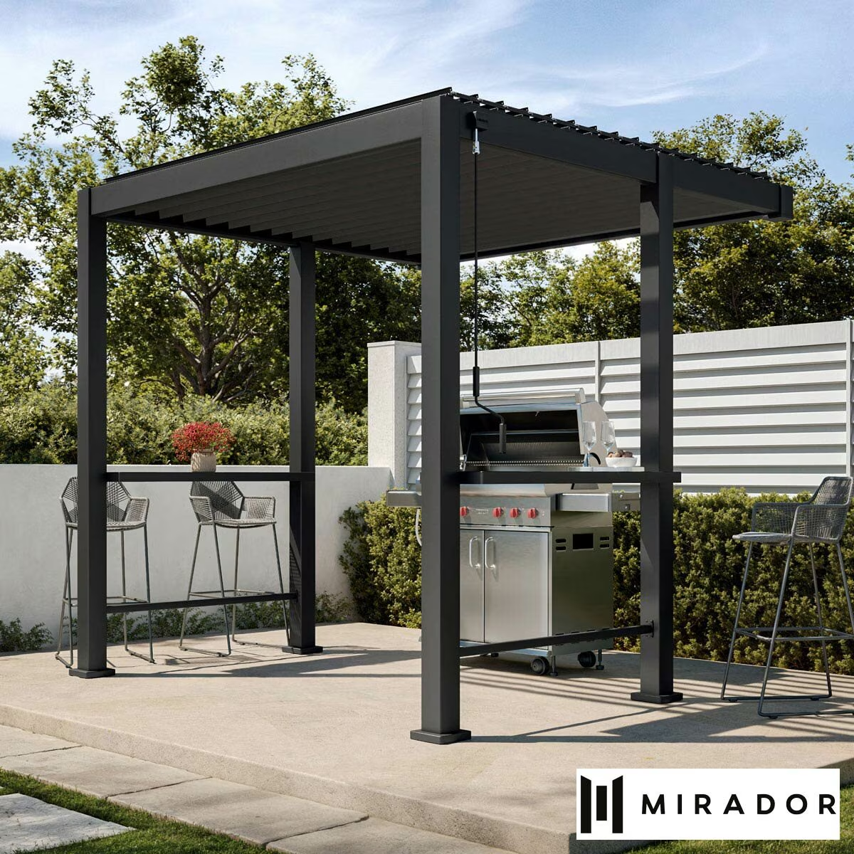 Mirador Adjustable Louvered Grill Pergola 8Ft 8
