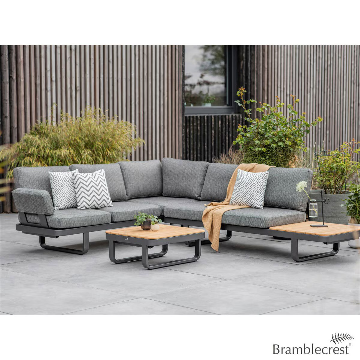 Bramblecrest Montpellier Modular Corner Sofa Patio Set with Side & Coffee Tables